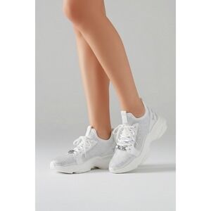 Juicy Couture Y2K White Bling Chunky  Bling Sneakers size 8.5